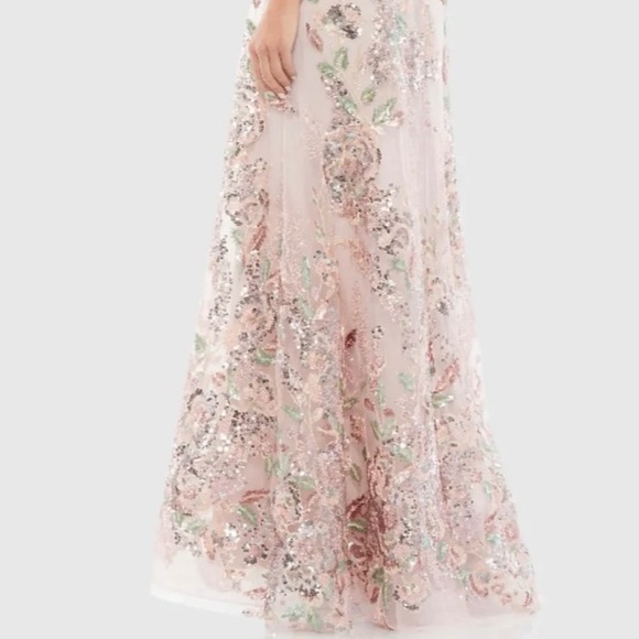 Mac Duggal Pink Floral Sequin Maxi Dress - Picture 5 of 17